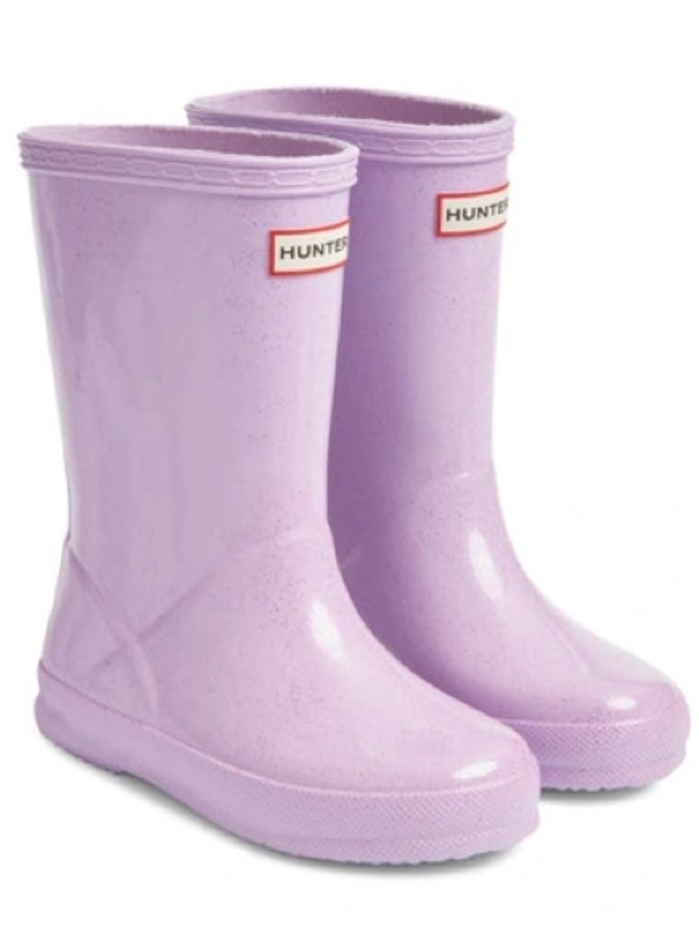 Hunter Original First Classic Waterproof Rain Boots Size 4 Purple Glitter